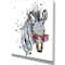 Designart - Funny Zebra Watercolor - Animal Canvas Art Print